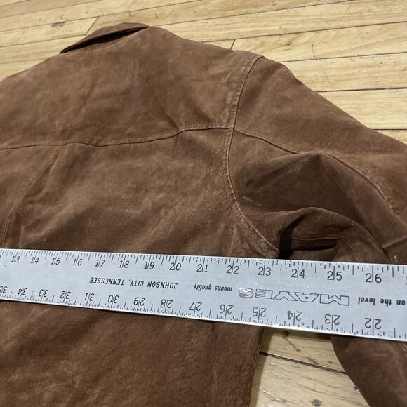 NEUTRAL TERRITORY Parka Leather Jacket Men M Brown Western Cowboy Button Coat 46 - Picture 11 of 16